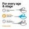 Left-Handed Big Kids Scissors for Ages 8-11, Scissors for School or Crafting, Back to School Supplies, Ombre Blue-Turquoise